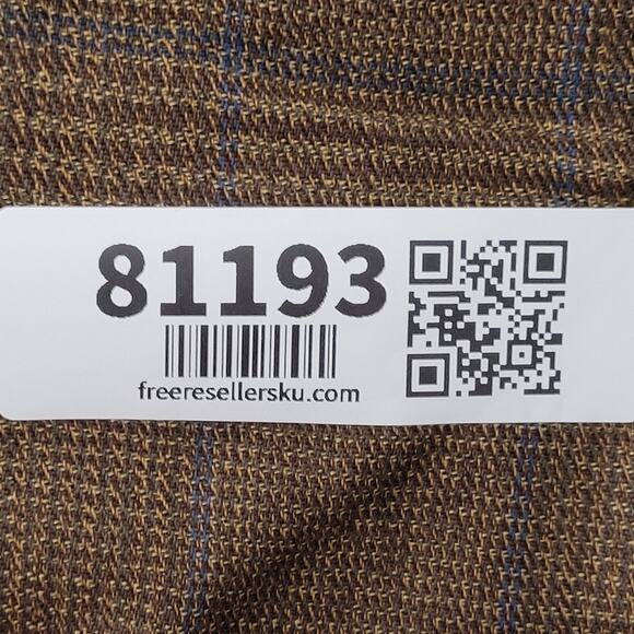 Vintage 80s MOD Polyester Check Pants 32x27 Textured Brown - Picture 4 of 16